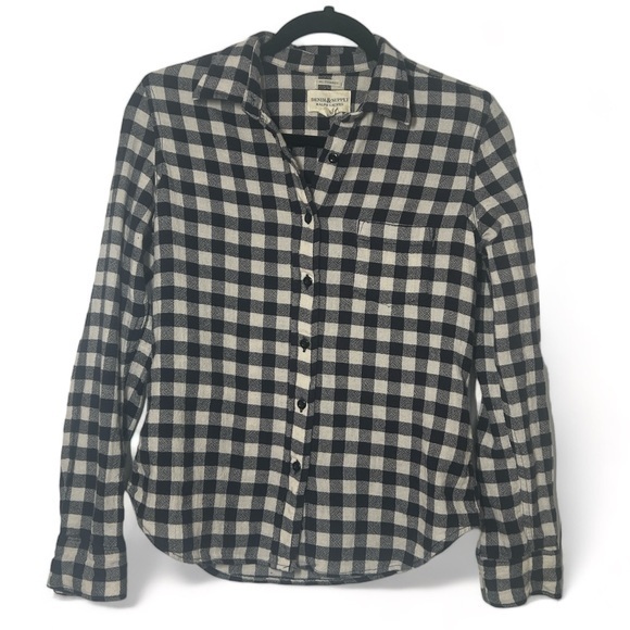 Denim & Supply Ralph Lauren Tops - Ralph Lauren Denim‎ Supply Tomboy Women's Small Petite NAVY Gingham  Button Up